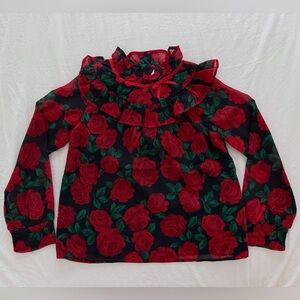 Janie and Jack Rose Ruffle Chiffon Top